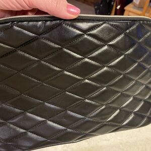Black Quilted Women's Makeup Bag